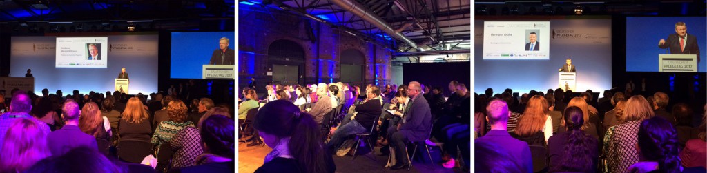 Bundesgesundheitsminister Herrmann Gröhe und Andreas Westerfellhaus, Präsident des Deutschen Pflegerats, eröffnen den Deutschen Pflegetag 2017 in Berlin