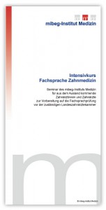 Flyer Intensivkurs Fachsprache Zahnmedizin