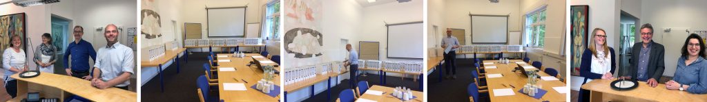 Christian Kühlwein, Qualitätsmanagementbeauftragter der mibeg-Institute, und Kolleginnen und Kollegen bei der Vorbereitung des Trägeraudits