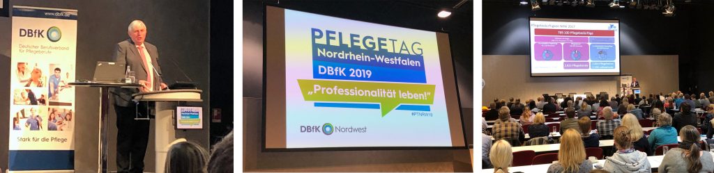 Gesundheitsminister Karl-Josef Laumann und Prof. Dr. Michael Isfort auf dem Pflegetag Nordrhein-Westfalen in Bochum